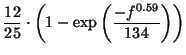$\displaystyle 0.4805538\cdot\left( 1 -
\exp\left(-0.007488905\cdot d^{1.506090}\right)\right)$
