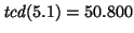 ${\it tcd}(5.1) = 50.800$