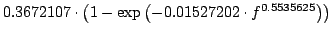 $\displaystyle 0.3672107\cdot\left( 1 -
\exp\left(-0.01527202\cdot f^{0.5535625}\right)\right)$
